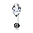 CZ Heart S316L Intimate Piercing INTP-05